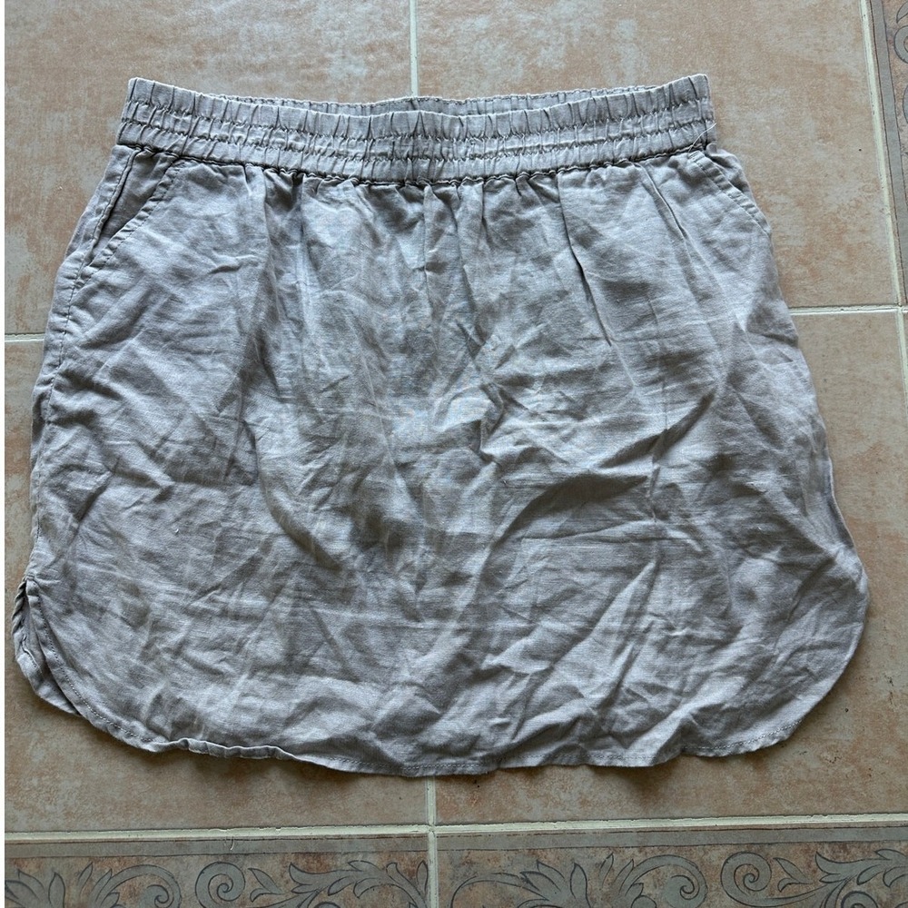 Kenar Linen Khaki Oatmeal color Pockets skirt Size: L